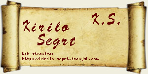 Kirilo Šegrt vizit kartica